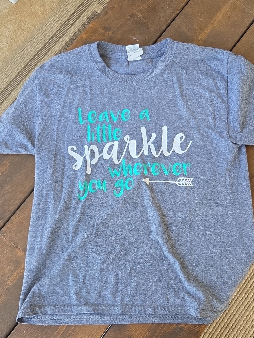 Gildan Heather Gray Short Sleeve Tee with Teal & White Script
